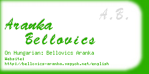 aranka bellovics business card